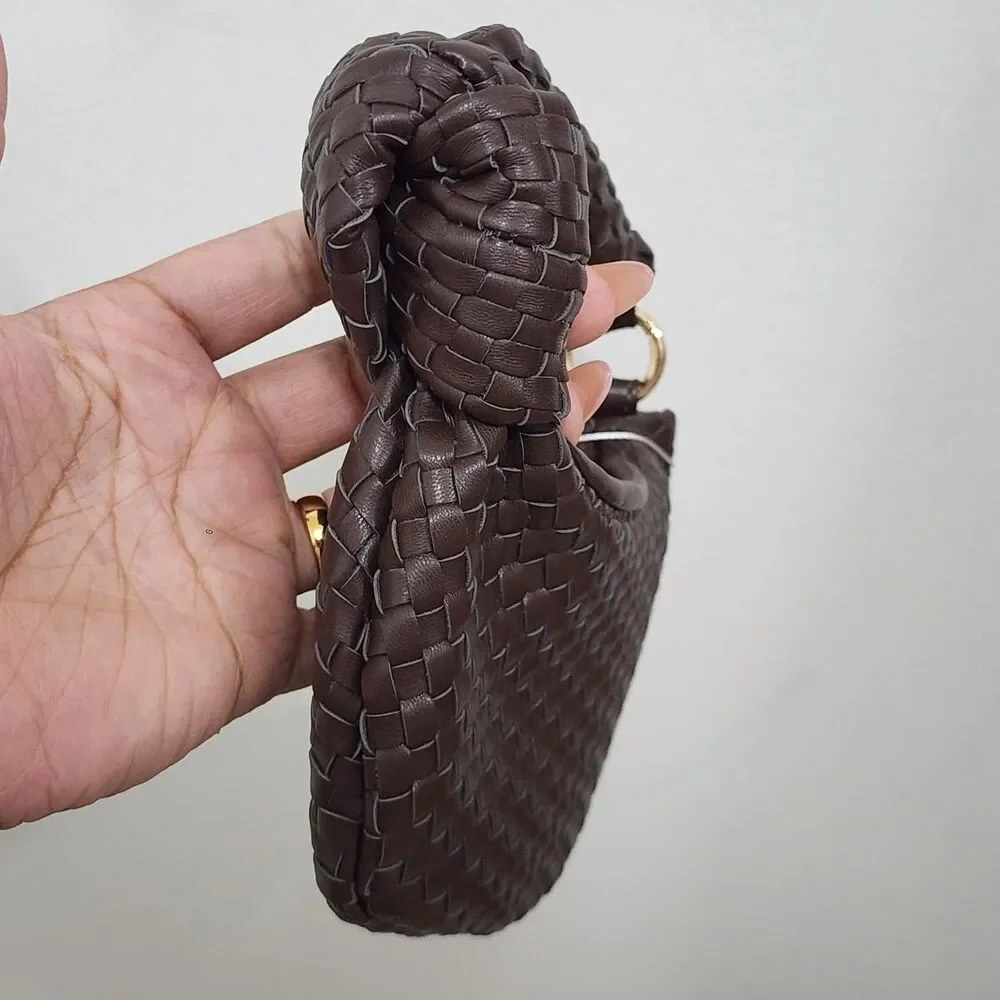 Anthropologie Melie Bianco Mini Brigitte bag charm Brown Faux-Leather NWT